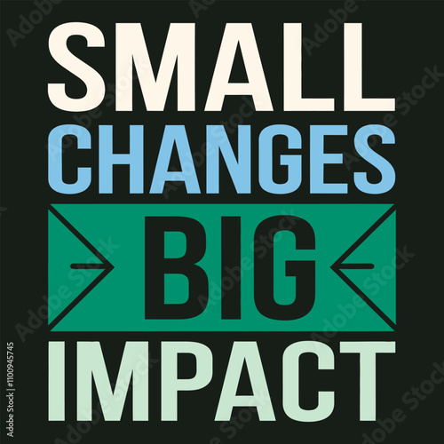 Small Changes, Big Impact Creative Typography Poster for Sustainable Living Advocacy Awareness.