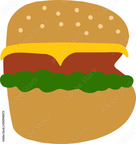 Burger Letter Alphabet Vector Element B