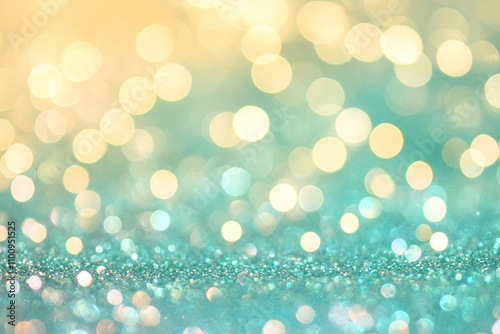 Abstract emerald green gradient background with glitter. Color gradient ombre blur. Festive christmas new year birthday.