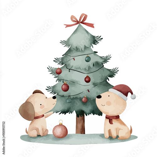 Christmas Puppies Decoratin...
