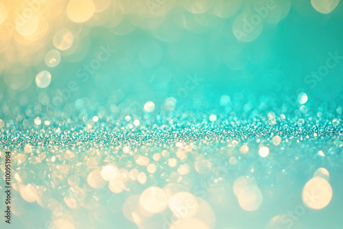 Abstract emerald green gradient background with glitter. Color gradient ombre blur. Festive christmas new year birthday.