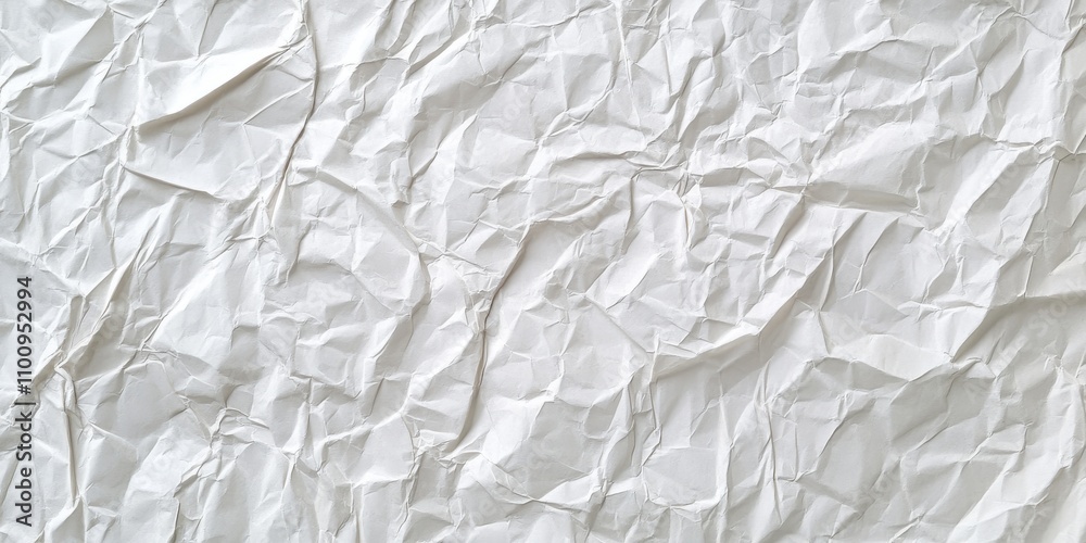 Fototapeta premium Crumpled White Paper Texture Background Design Craft