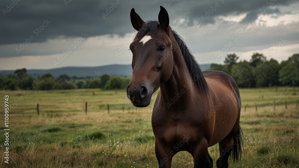 Fototapeta premium Majestic Horse in Field