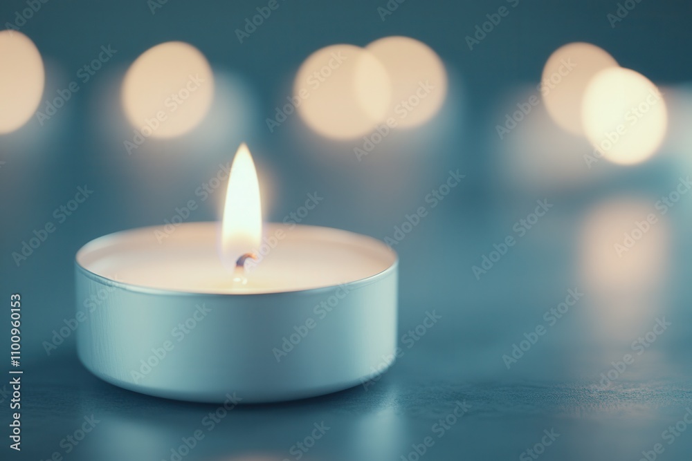 A lit tealight candle stands out against a soft, blurred background, creating a warm and inviting atmosphere. A lit tealight candle stands out against a soft, blurred background, creating a warm and inviting atmosphere.