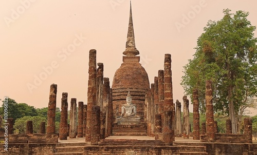 Temple in Sukothai in Thailand photo