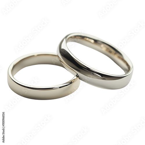 Elegant White Gold Wedding Bands Symbol of Love and Commitment transparent background