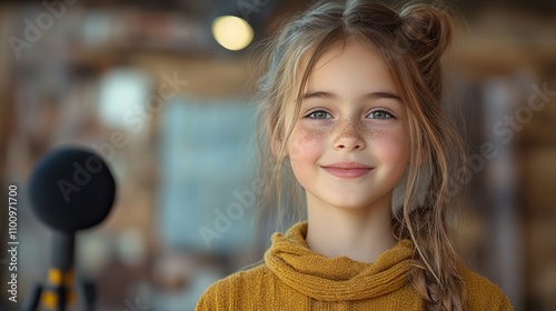 An emotional young girl activist passionately delivers a speech about global warming and green energy during a press conference, inspiring many.