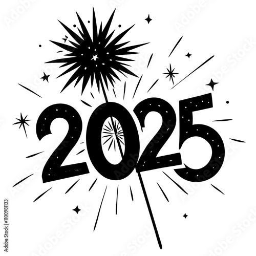 a sparkler writing  2025  in the air