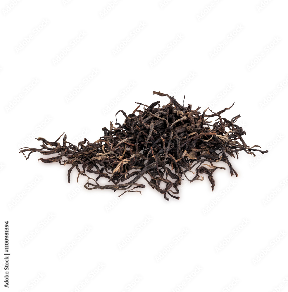 Fototapeta premium Dried tea leaves isolated on white background.