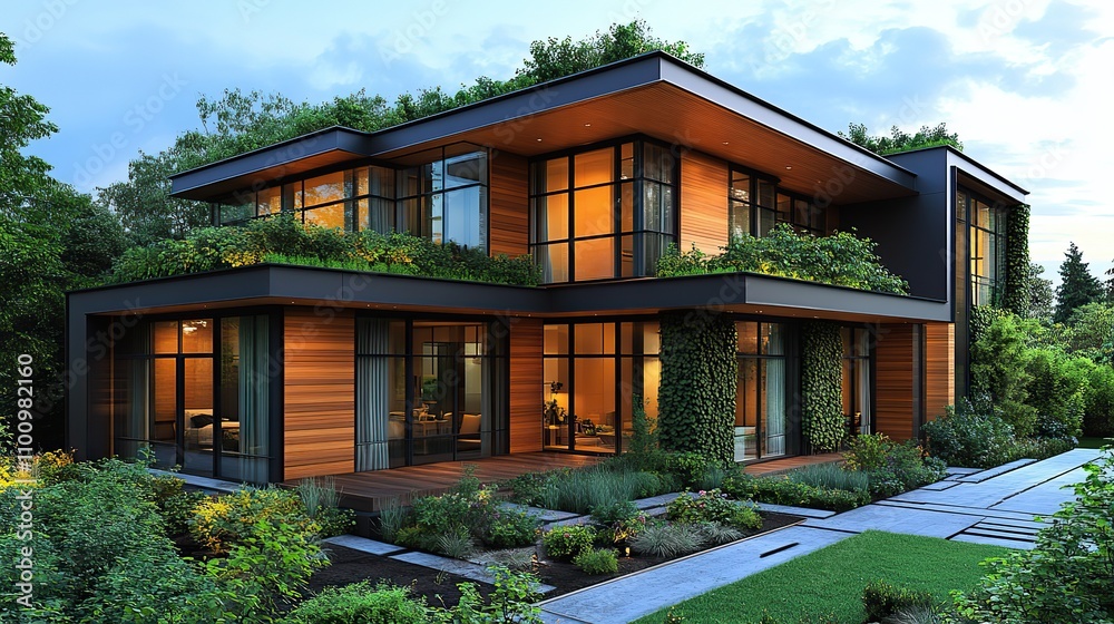 Fototapeta premium Architectural designs showcase eco-friendly elements that emphasize sustainability and innovation.