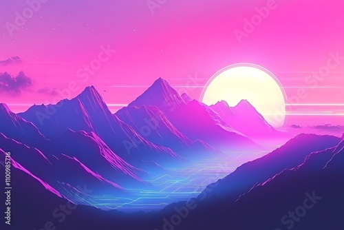 Bright abstract background featuring 90s futuristic
