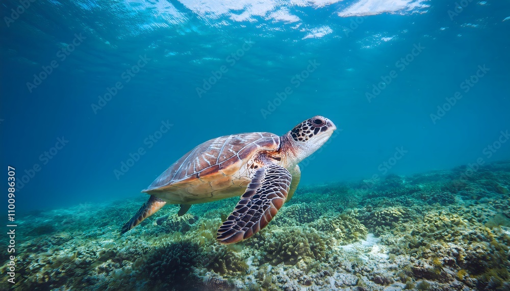 Obraz premium Sea Turtle Swimming