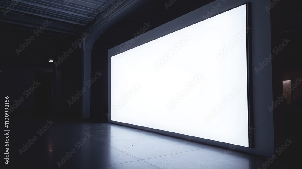 Fototapeta premium an exhibition screen with a white surface and LED backlighting