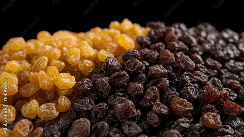 Mix of dried raisins and sultanas isolated on white backdrop for Adobe Stock. Mix of dried raisins and sultanas isolated on white backdrop for Adobe Stock.
