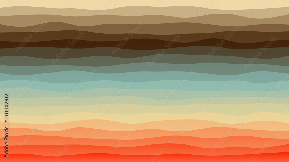 Fototapeta premium Red,blue and yellow coloured wave patterned background with a flowing design