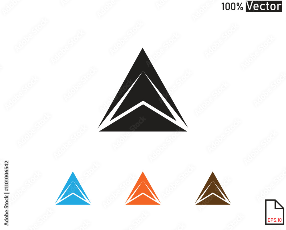 Creative mountain or delta symbol shape unique logo vector Creative mountain or delta symbol shape unique logo vector