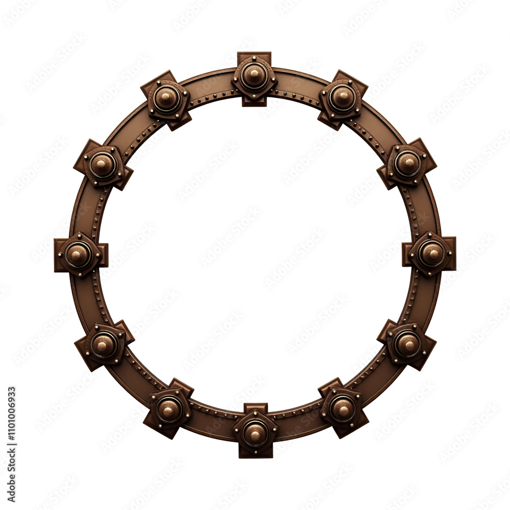 Steampunk border circle PNG transparent background