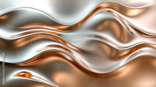 Elegant metallic rose gold surface with modern abstract patterns and a reflective sheen, perfect for a high-end look