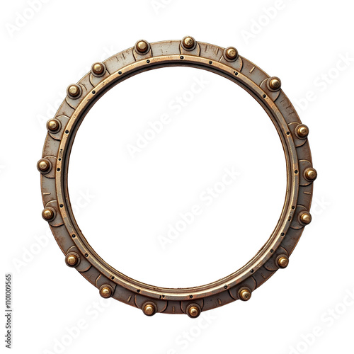 Steampunk border circle PNG transparent background