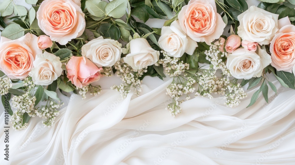 Fototapeta premium Romantic Floral Bouquet in Soft Pastel Tones