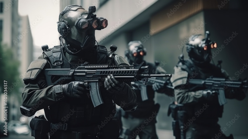 Urban Warfare: Elite Soldiers on High Alert Urban Warfare: Elite Soldiers on High Alert