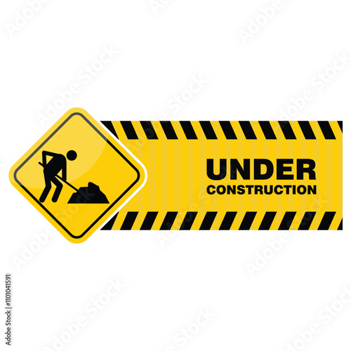 Under Construction, sign and board vector