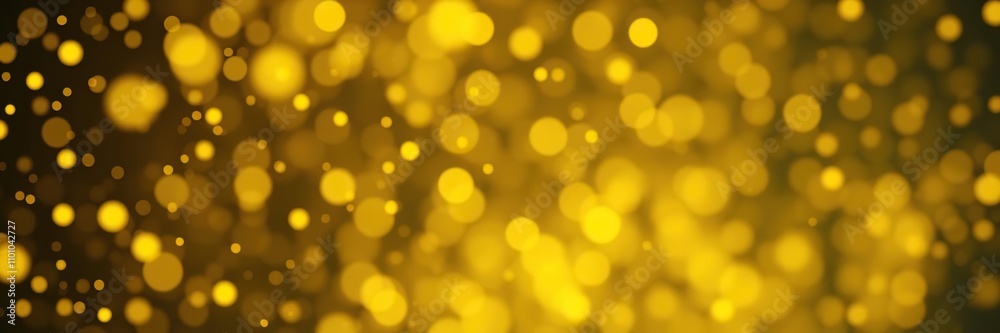 Obraz premium Yellow particles in motion with a dynamic bokeh effect, blurred background, motion blur, yellow lights
