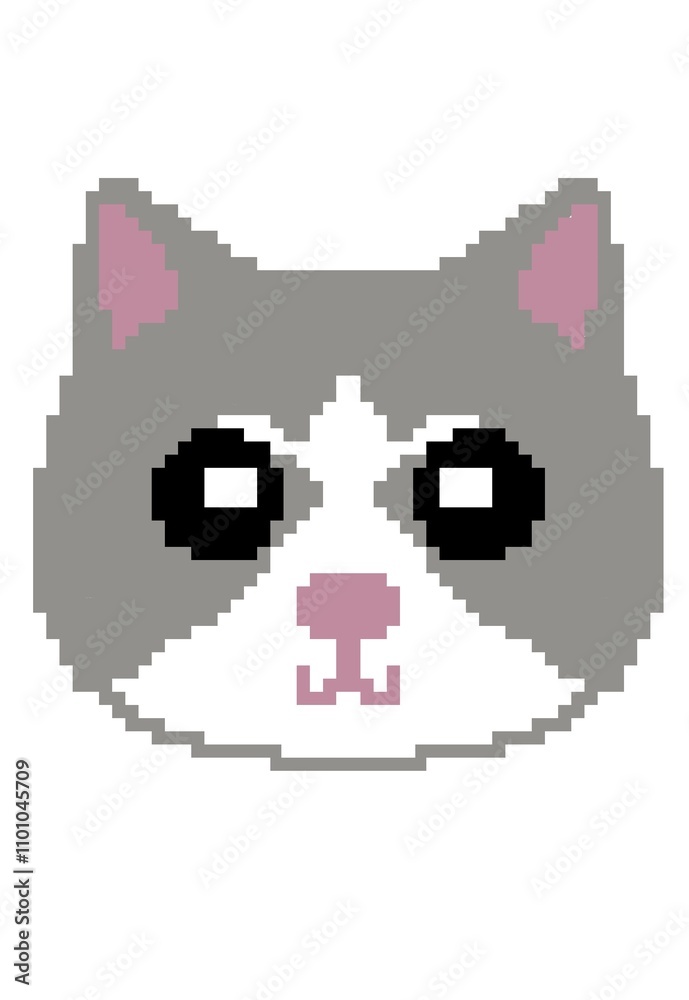 Obraz premium cat head pixel art