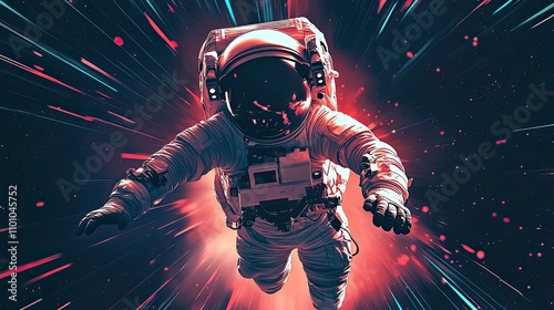 Astronaut Traveling Through Space At Warp Speed photo