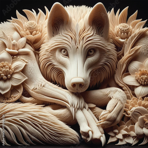 The Guardian of the Floral Realm A Wolf in Bloom.