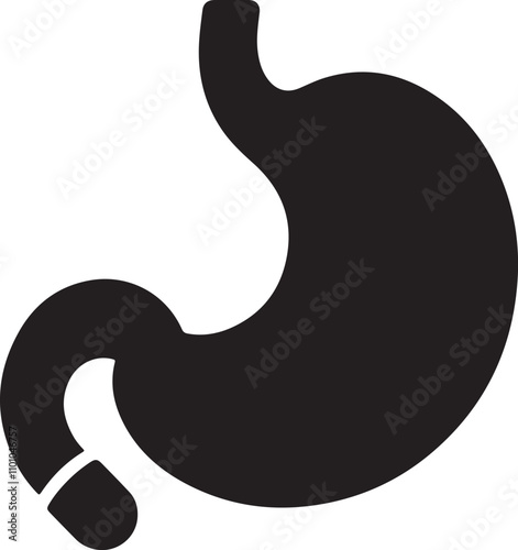 gastric balloon silhouette vector art for health and wellness themes.