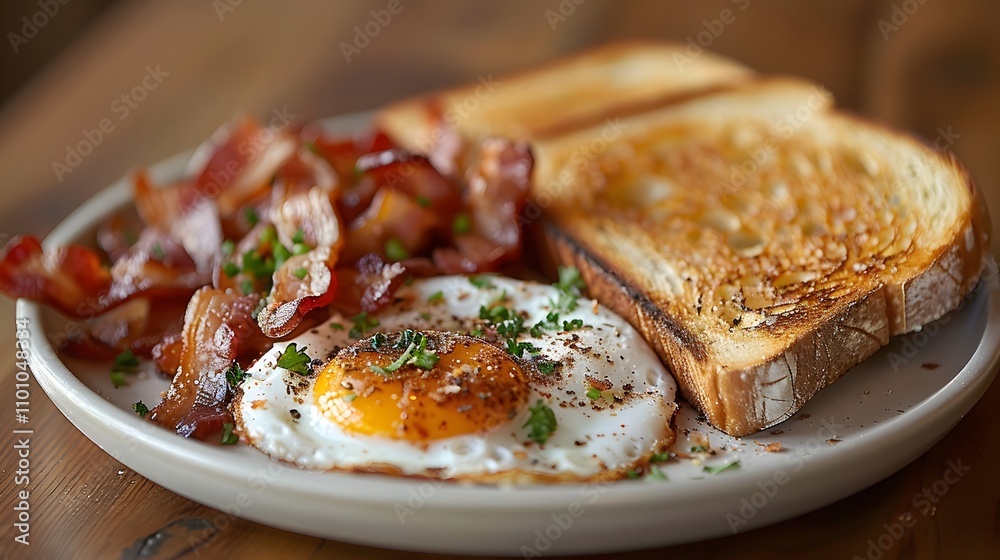 Breakfast eggs. Breakfast of eggs bacon toast Breakfast eggs. Breakfast of eggs bacon toast