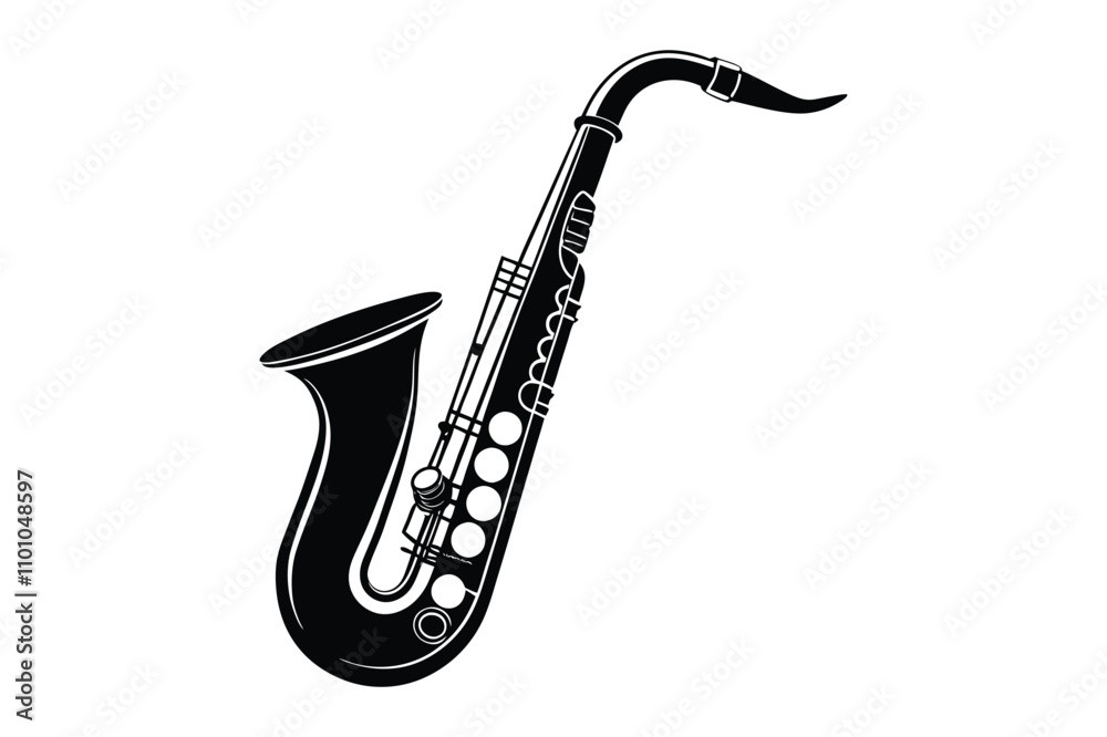 Naklejka premium saxophone silhouette vector illustration