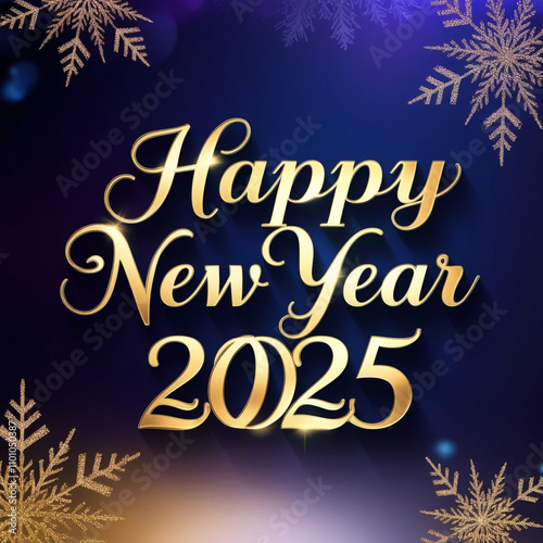 Happy New Year 2025 With Christmas Bells and cool Background