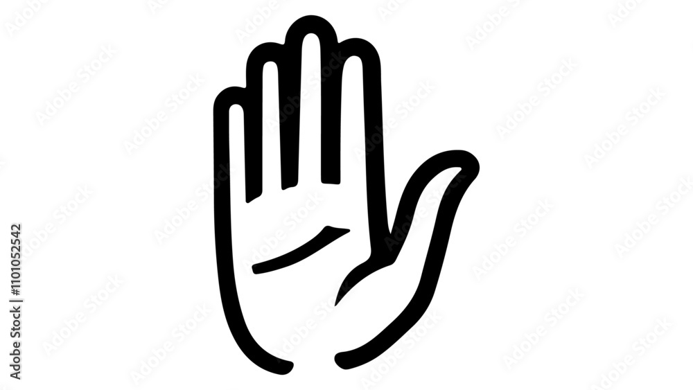 Obraz premium hand palm simple outline vector illustration