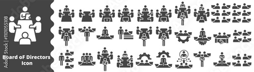 board of directors icon, people, business, meeting organization