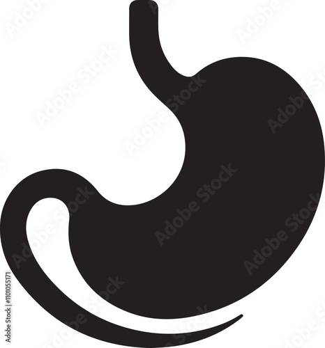 gastric balloon silhouette vector art perfect for medical designs.