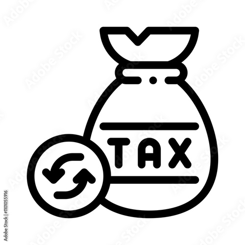 tax refund line icon