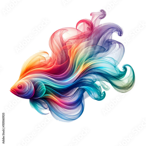 Abstract Colorful Fish Illustration