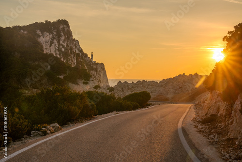 Road to Cape Lefkatas Lighthouse on the island of Lefkada photo