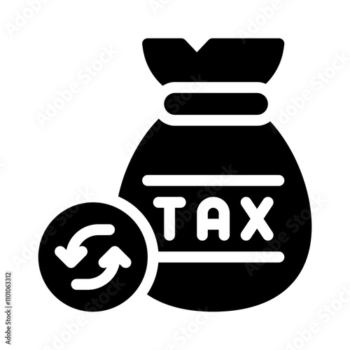 tax refund glyph icon