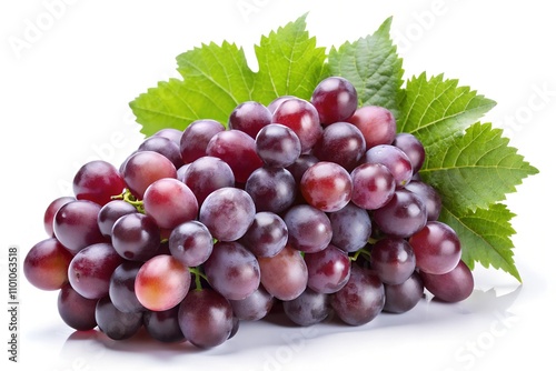 red grapes isolated on white