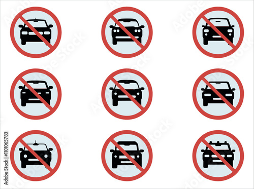 No car allowed prohibition vector icon sign Do not drive symbol, prohibition car symbol set vector Free Download No car allowed prohibition vector icon sign Do not drive symbol, prohibition car symbol set vector - GFXLoad