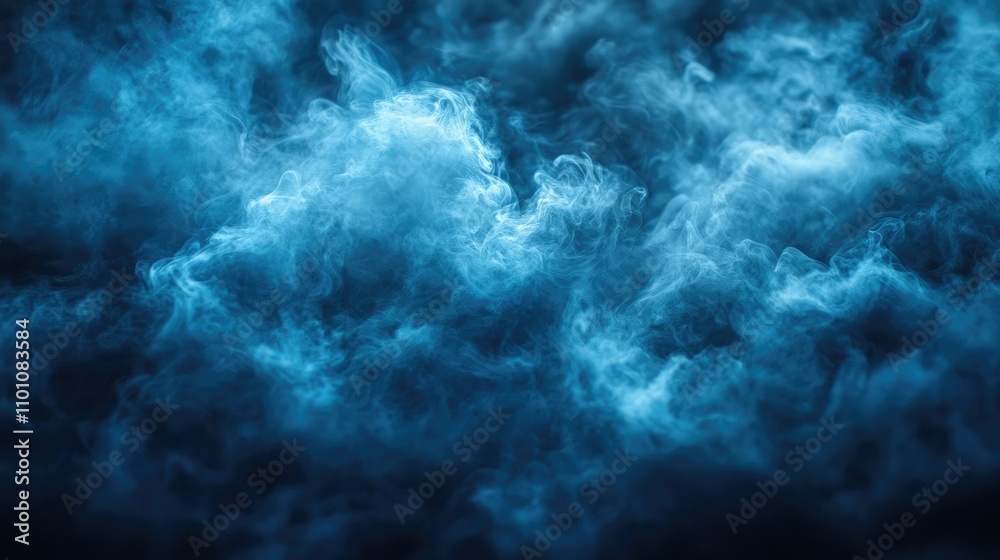 Fototapeta premium Abstract blue smoke background with ethereal haze forming a dreamy and mysterious atmosphere for creative projects.