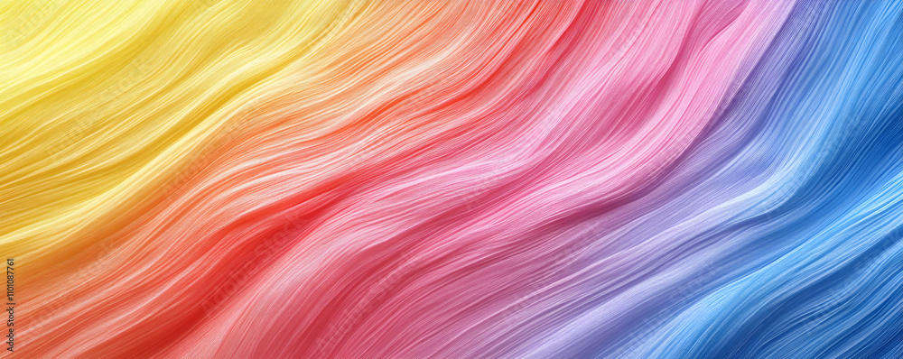 Obraz premium Abstract Colorful Waves: A 3D Rendered Background of Vibrant Hues Flowing Smoothly