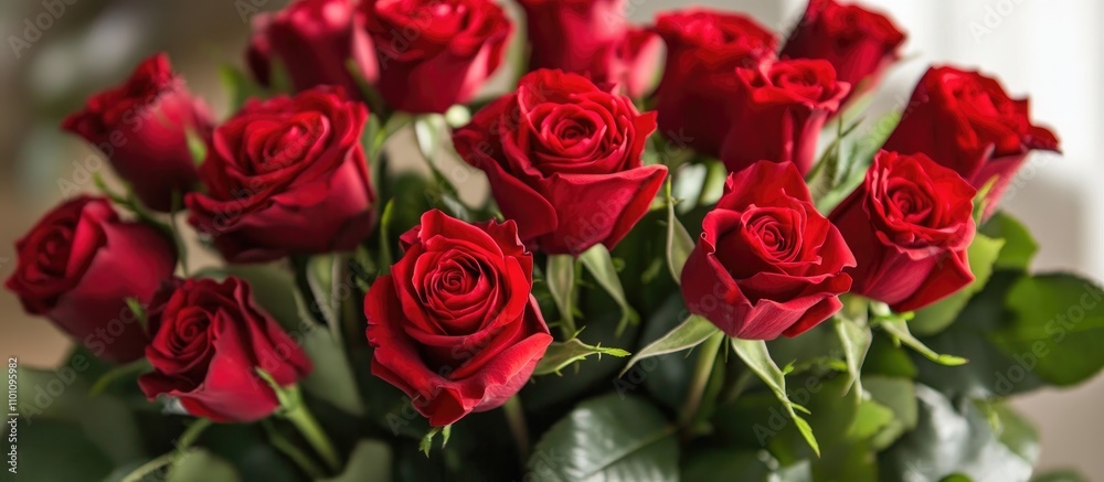 Vibrant closeup of a romantic bouquet featuring luscious red roses surrounded by rich green foliage ideal for love and celebration themes Vibrant closeup of a romantic bouquet featuring luscious red roses surrounded by rich green foliage ideal for love and celebration themes