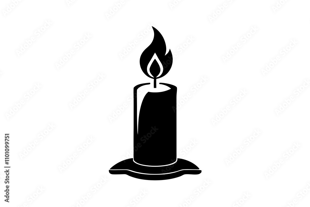 burning candle on a white background burning candle on a white background
