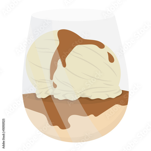 Coffee Vector Illustration - Affogato Coffee