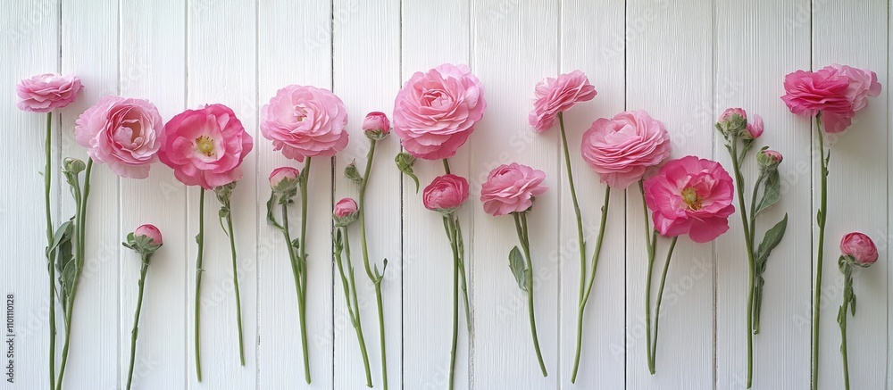 custom made wallpaper toronto digitalPink eustoma flowers arranged beautifully on a white wooden background showcasing their delicate petals and vibrant colors
