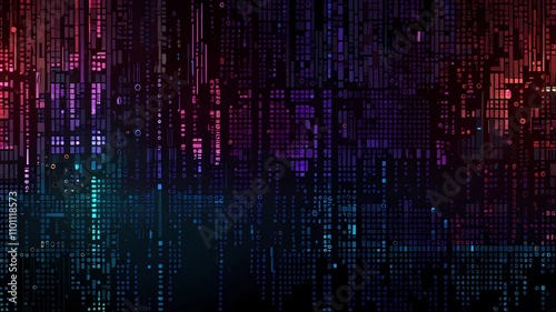 Wallpaper Mural Dark red purple blue color Light Abstract pixels Technology background for computer graphic website internet. circuit board. text box. Mosaic, table Torontodigital.ca